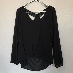 Long sleeve sheer black pullover